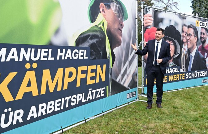 Tobias Vogt,  Generalsekretär der CDU Baden-Württemberg, stellt die Wahlplakate seiner Partei vor. Bei den Jungwählern hat die CDU zurzeit nur wenig Rückhalt.<span class='image-autor'>Foto: Bernd Weißbrod/dpa</span>