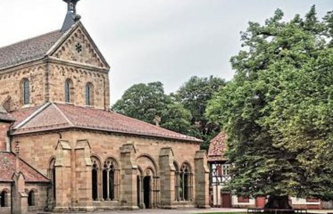 Rechts im Bild mit einer Bank am Stamm ist die Friedenslinde im Maulbronner Klosterhof zu sehen.  Foto: SSG