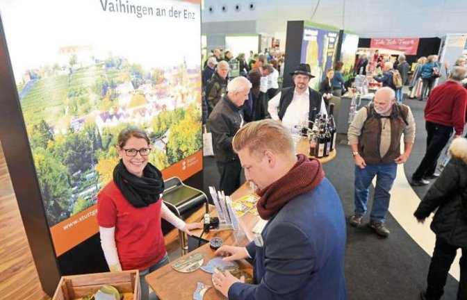 Auf der Touristikmesse CMT in Stuttgart hat sich auch die Stadt Vaihingen präsentiert. Foto: Kuhnle