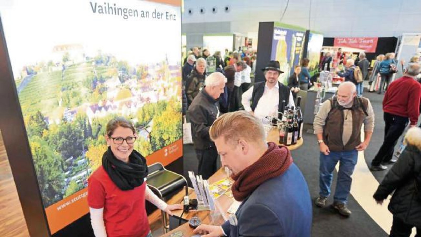 Auf der Touristikmesse CMT in Stuttgart hat sich auch die Stadt Vaihingen präsentiert. Foto: Kuhnle