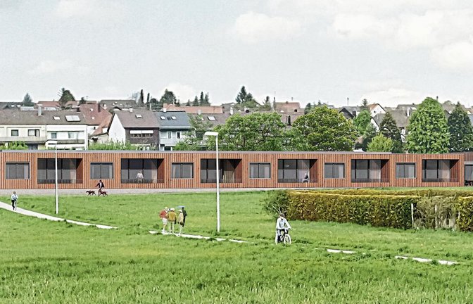 Wenn die Pläne genehmigt werden, könnte in einigen Jahren ein Heim für schwerstbehinderte Menschen am Rand von Illingen stehen wie in dieser maßstabsgerechten Montage. Foto: privat