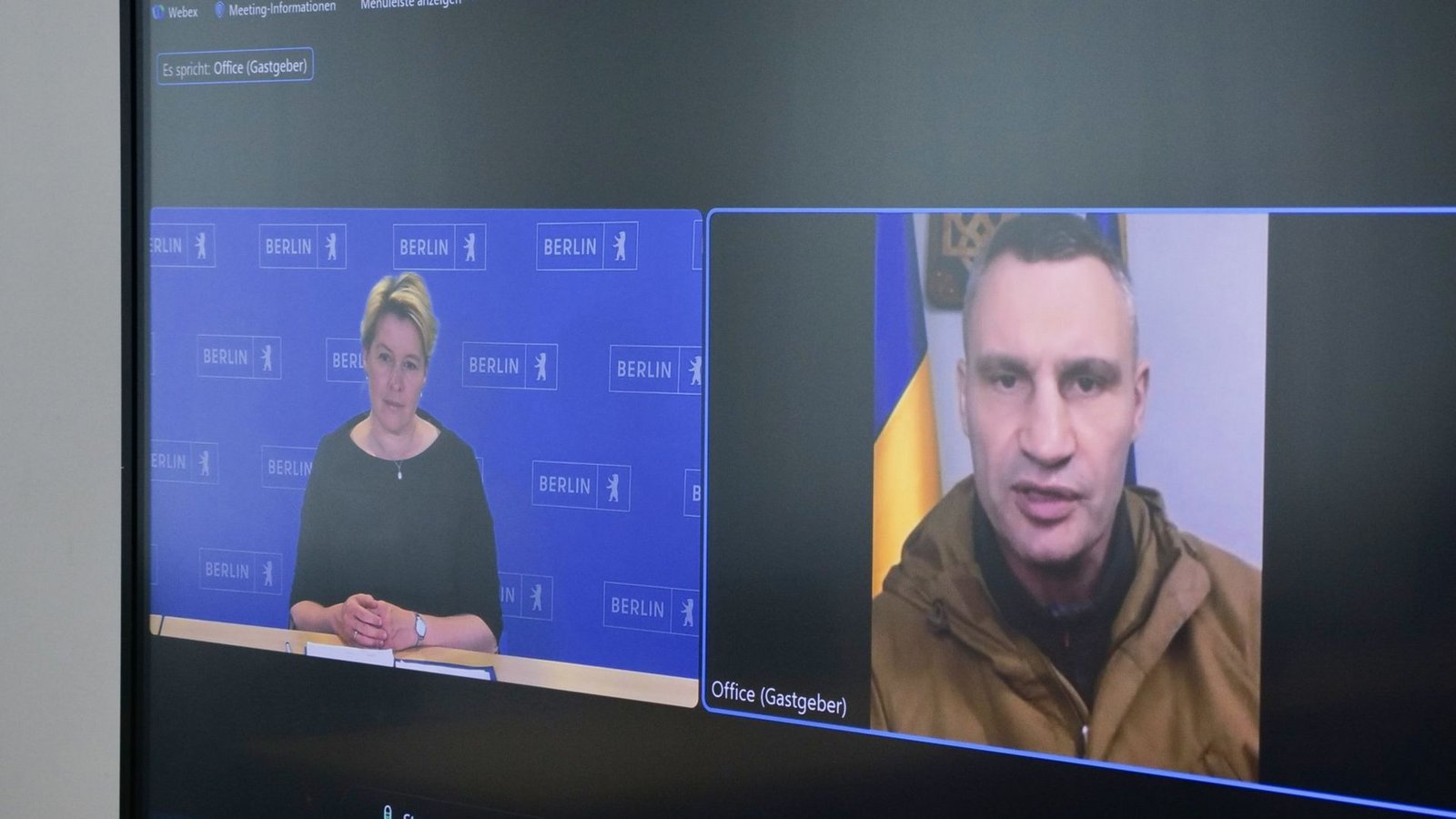 Berlins damalige Bürgermeisterin  Franziska Giffey  hat im Juni 2022  mit einem gefakten Vitali Klitschko gesprochen.Foto: dpa