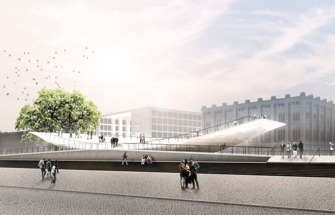So hat sich die Agentur Milla & Partner das Einheitsdenkmal in Berlin gedacht.<span class='image-autor'>Foto: SWR/Milla&Partner</span>