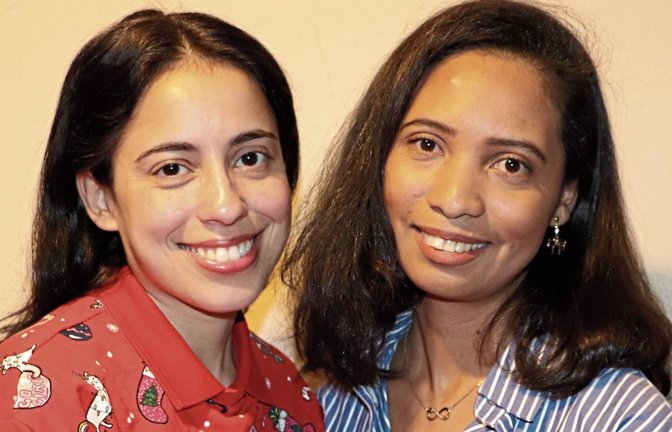 Die Freundschaft zwischen Jorleide de Oliviera Santos (rechts) und Laryssa Karolyne Galdino-Grau erleichtert den beiden, dass ihre Familien so weit weg sind. Foto: Gergen