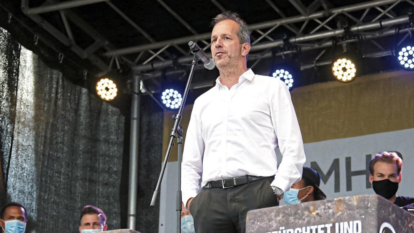 Ingo Guttenson bei der Saisonabschlussparty des Basketball-Bundesligisten MHP Riesen Ludwigsburg im Autokino Kornwestheim. Foto: Baumann Ingo Guttenson bei der Saisonabschlussparty des Basketball-Bundesligisten MHP Riesen Ludwigsburg im Autokino Kornwestheim. Foto: Baumann