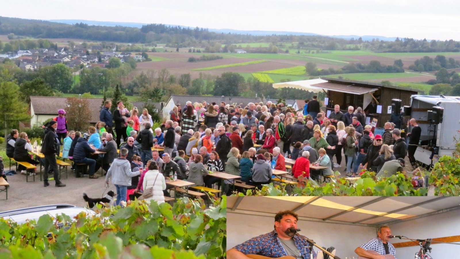 Der Sonntagsausschank der Weingärtner Horrheim-Gündelbach ist zu einer festen Einrichtung geworden. Auf dem Platz oberhalb der Horrheimer Kelter wird von Mai bis Ende Oktober bewirtet. Meistens von der WG, aber auch von Vereinen, Schule und Kindergarten. Wenn dann auch noch Musik geboten wird, wie zum Beispiel am Sonntag mit Didi & Manu, ist der Zulauf besonders groß. Die 25 Sitzgarnituren reichten bei idealem Wetter gerade so aus. Im Oktober sind noch drei Termine geplant.  Foto: Arning