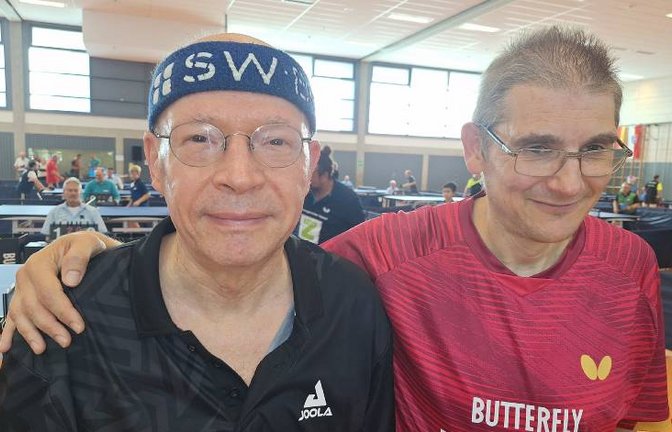 Hartmut Freund (links) und sein Doppelpartner Peter Schillinger. <span class='image-autor'>Foto: privat</span>