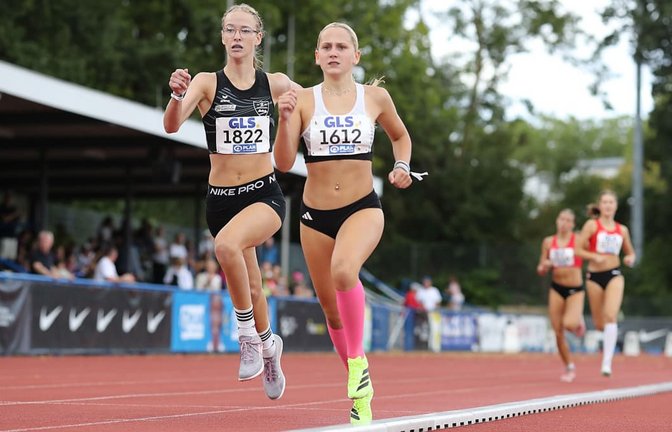 Lisa Bender vom TSV Baltmannsweiler (links) auf dem Weg zu Bronze.<span class='image-autor'>Ralf Görlitz</span>