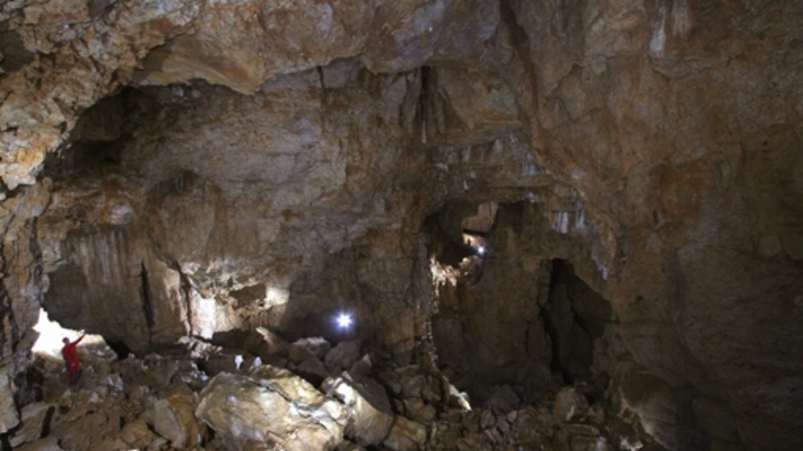 Kathedrale unter Tage: 100 Meter lang, 70 Meter breit, 50 Meter hoch – Walhalla, die größte Halle der Vetterhöhle.
Foto: Markus Boldt/Höhlenverein BlaubeurenFoto: Kathedrale unter Tage: 100 Meter lang, 70 Meter breit, 50 Meter hoch – Walhalla, die größte Halle der Vetterhöhle.
Foto: Markus Boldt/Höhlenverein BlaubeurenFoto: 