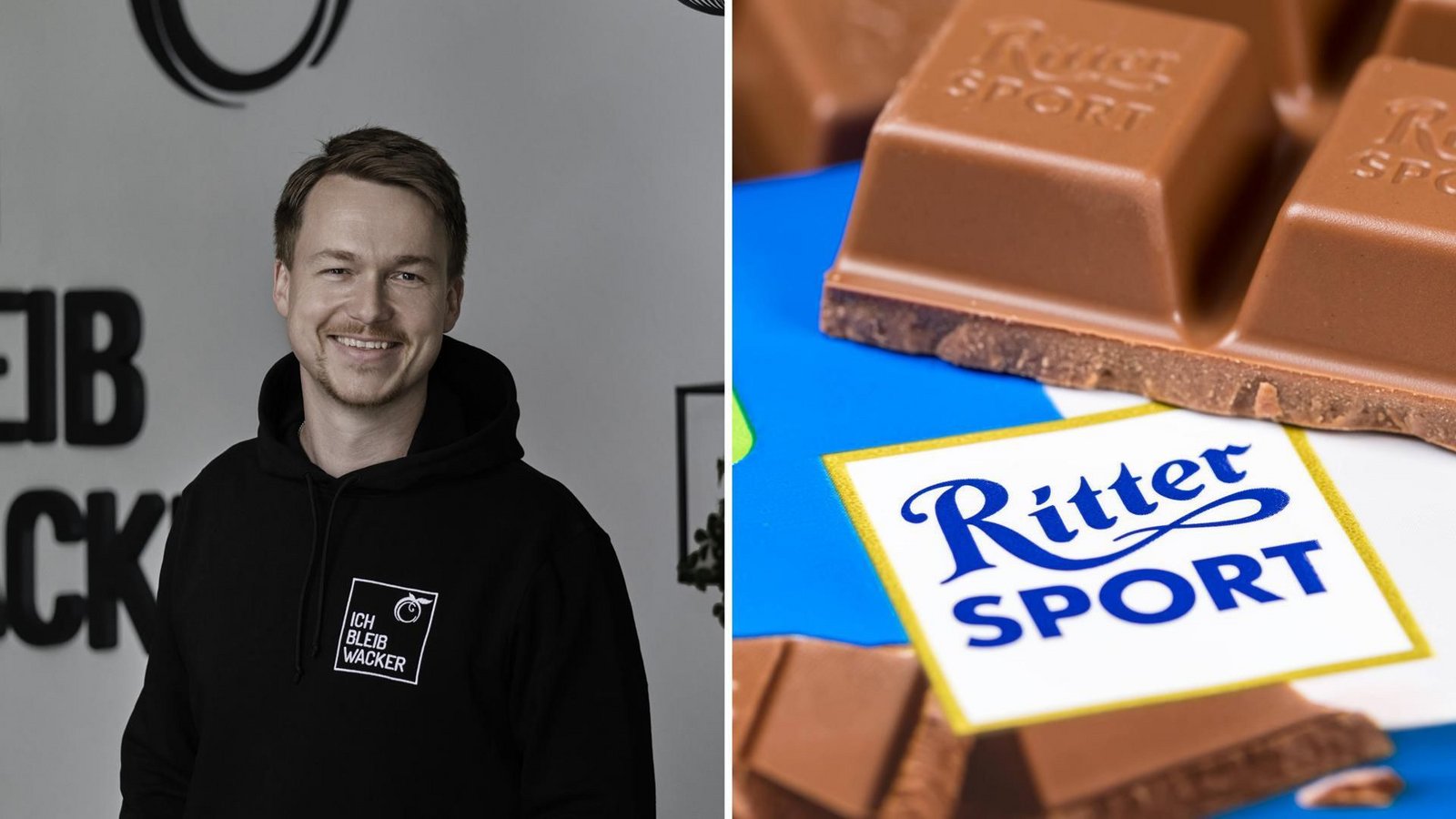 Geschäftsführer Matteo Wacker freut sich über die Entscheidung des Richters. Ritter Sport hatte ihn wegen seiner quadratischen Form verklagt.Foto: IMAGO/Markus Mainka (links)