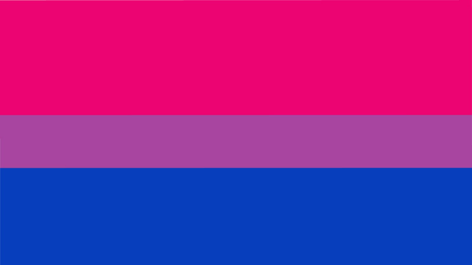 Flagge der Bisexuellen: Die Bisexual Pride Flagge hat drei horizontale Streifen: pink oben, lila in der Mitte und blau unten. Der pinkfarbene Streifen steht für die gleichgeschlechtliche Anziehung, der blaue für die gegengeschlechtliche Anziehung und der violette Streifen, der beide vermischt, für die Anziehung zu beiden Geschlechtern.Foto: Oleksii Arseniuk/Shutterstock