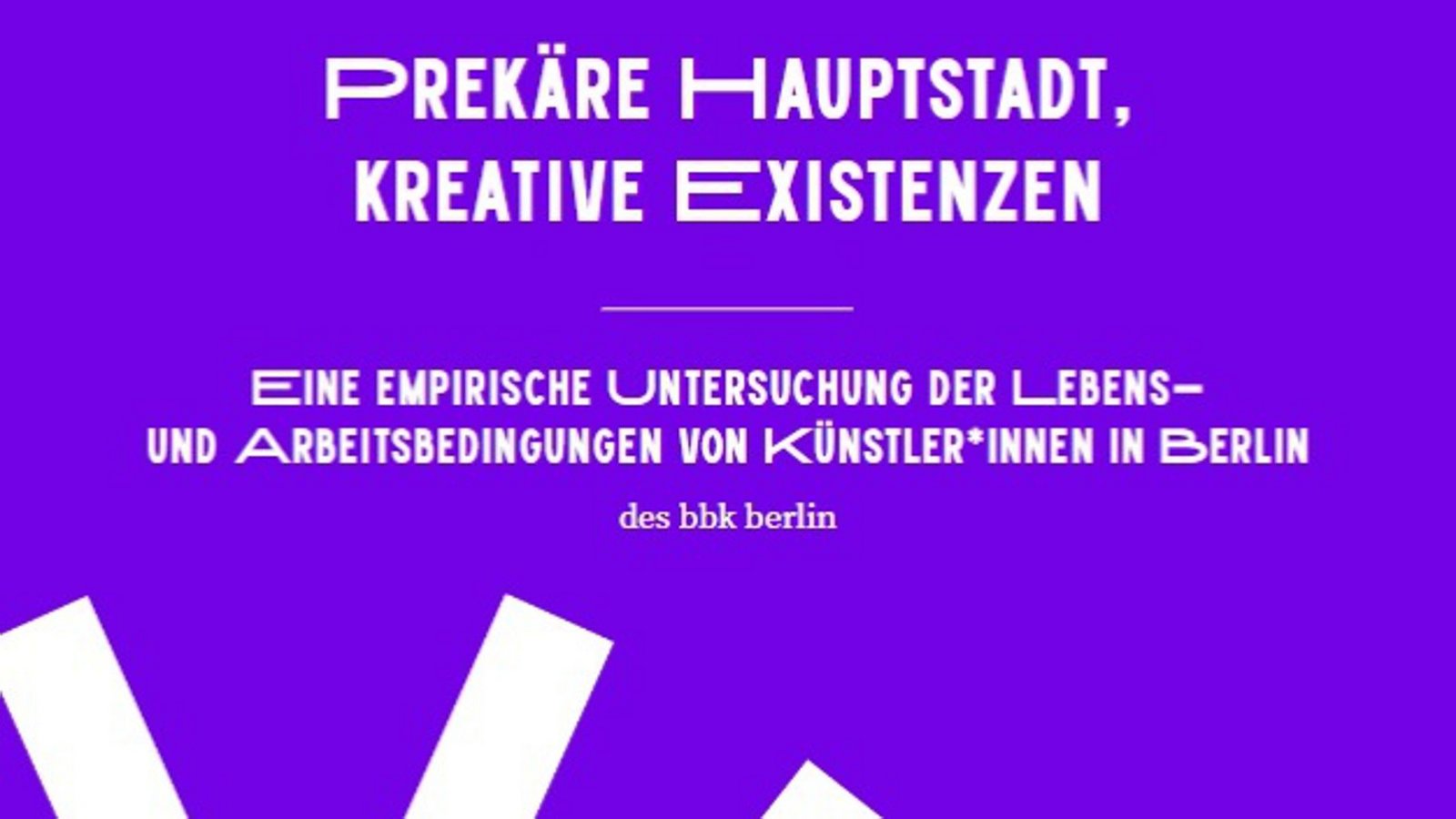 Die Studie des bbk Berlin hat ergeben, dass die wenigsten Berliner Kunstschaffenden infnazielle Unterstützung bekommen.Foto: bbk Berlin