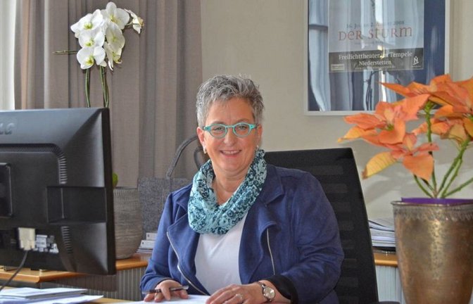 Heike Naber in ihrem Büro im Niederstettener Rathaus<span class='image-autor'>Foto: FN//Bettina Semrau</span>