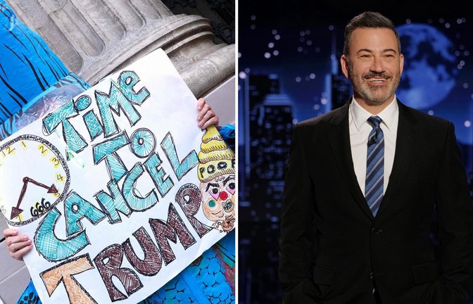Die Absetzung der Kimmel-Show hat zu zahlreichen Protesten geführt.<span class='image-autor'>Foto: AFP/Randy Holmes/Disney/AP/dpa</span>