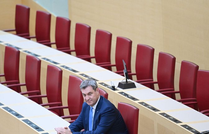 Auf der Regierungsbank: Markus Söder ist erneut zum bayerischen Ministerpräsidenten gewählt worden.<span class='image-autor'>Foto: dpa/Angelika Warmuth</span>