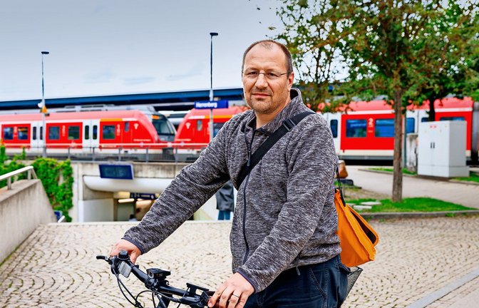 Fahrrad statt Bus: Nur so klappt für Martin Antony der Anschluss von der S-Bahn  in Herrenberg zuverlässig.<span class='image-autor'>Foto: /Stefanie Schlecht</span>