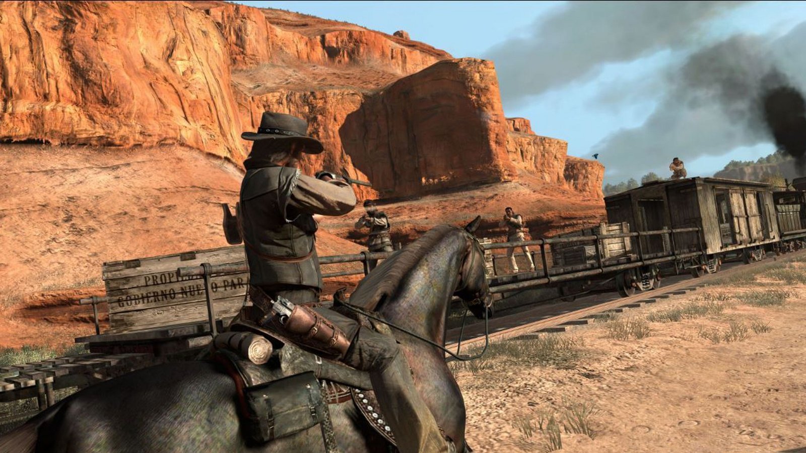 Kein Western-Spiel ohne Eisenbahnraub.Foto: Rockstar Games Kein Western-Spiel ohne Eisenbahnraub.Foto: Rockstar Games