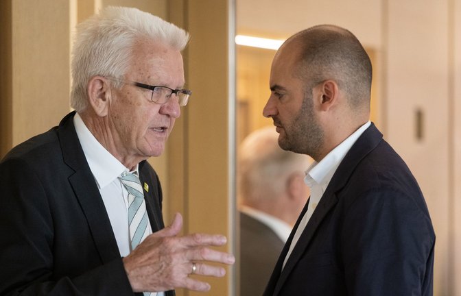 Ministerpräsident Winfried Kretschmann und Finanzminister Danyal Bayaz<span class='image-autor'>Foto: dpa/Marijan Murat</span>