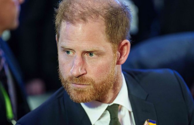 Der britische Prinz Harry beim Sicherheitsforum in der ukrainischen Hauptstadt.<span class='image-autor'>Evgeniy Maloletka/AP/dpa</span>