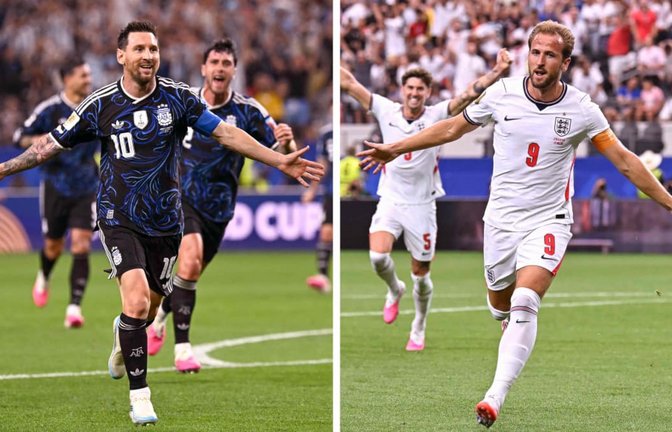 Die Stars des WM-Halbfinals: Lionel Messi und Harry Kane (rechts).<span class='image-autor'>PAUL ELLIS/afp</span>