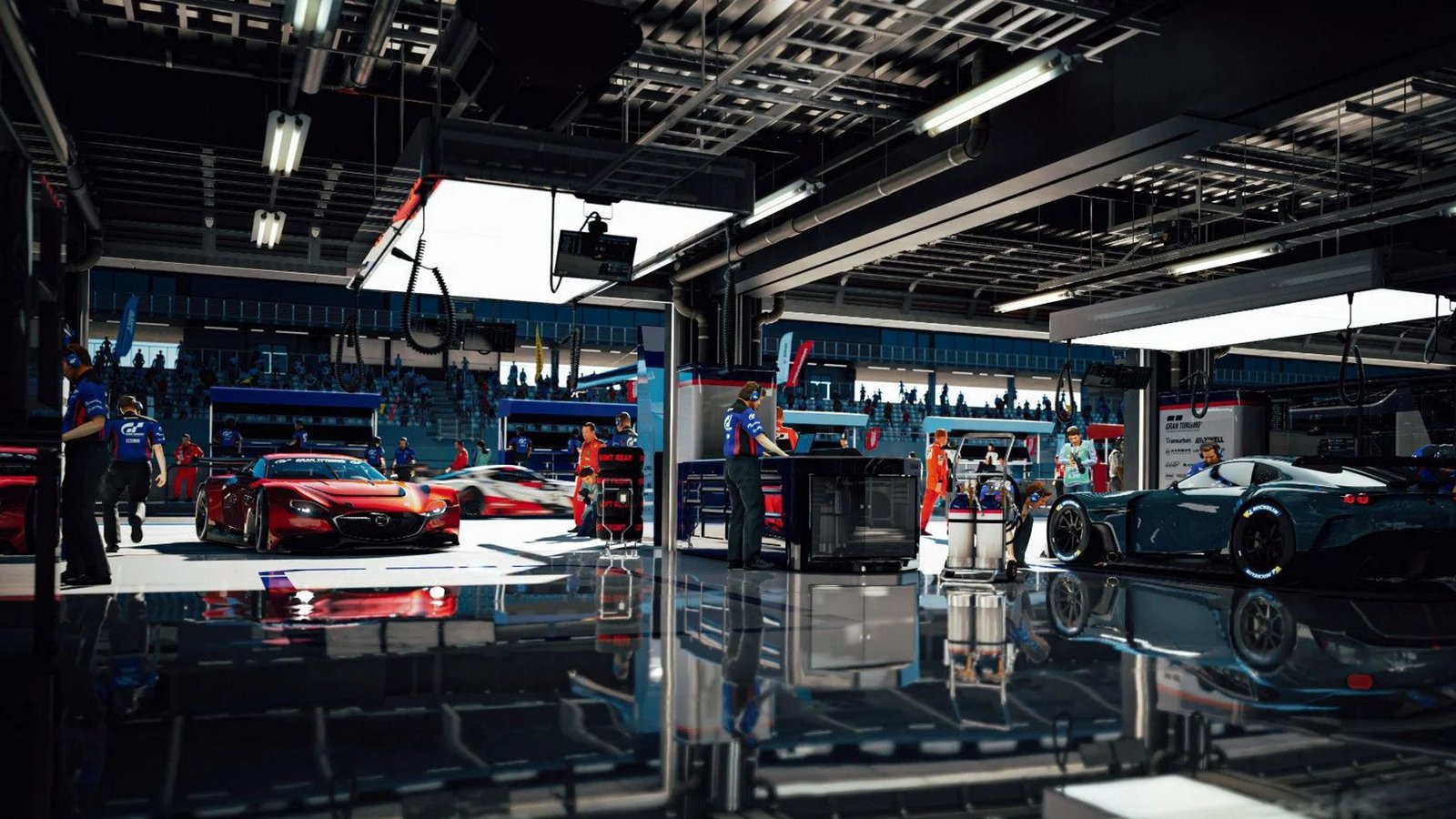 In Garagen und Werkstätten werden die Autos getunt und modifiziert.Foto: Polyphony Digital In Garagen und Werkstätten werden die Autos getunt und modifiziert.Foto: Polyphony Digital