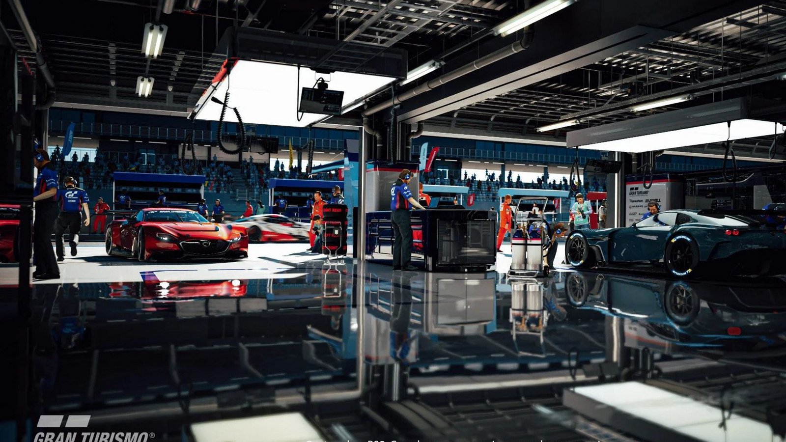 In Garagen und Werkstätten werden die Autos getunt und modifiziert.Foto: Polyphony Digital