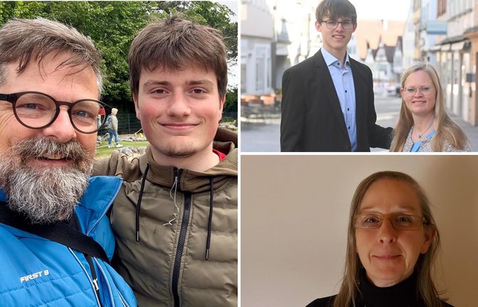 Jan Engau mit seinem Sohn (links), Swantje Hammer mit Sohn Phileas (oben rechts) und Martina Kessler<span class='image-autor'>Foto: rivat/ Werner Kuhnle (1)</span>