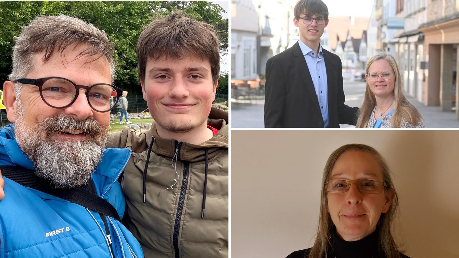 Jan Engau mit seinem Sohn (links), Swantje Hammer mit Sohn Phileas (oben rechts) und Martina KesslerFoto: rivat/ Werner Kuhnle (1)