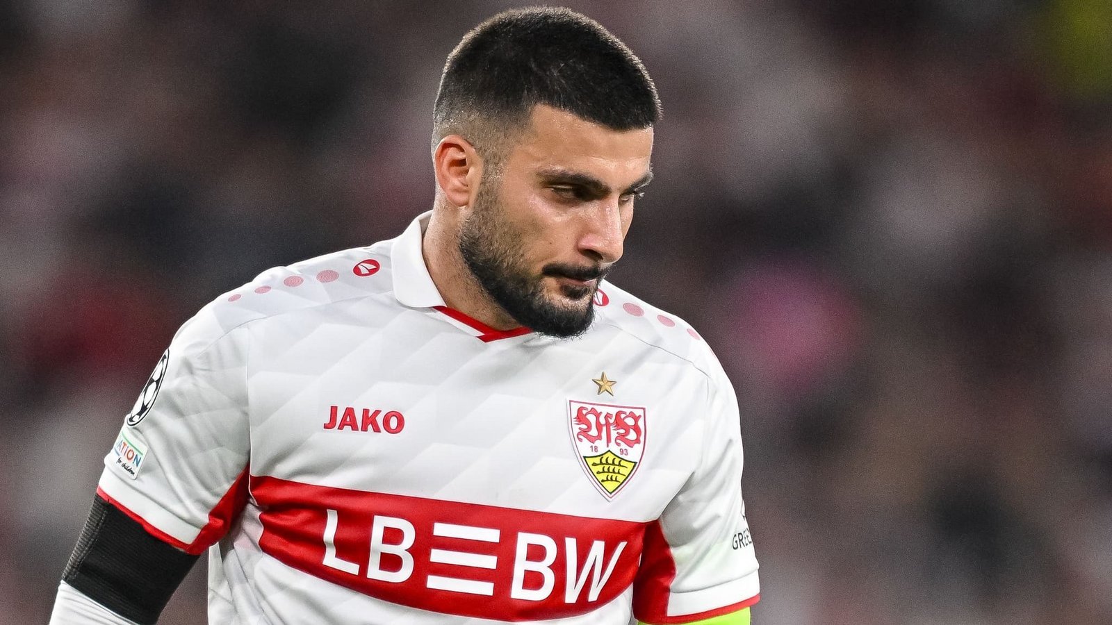 Fußball, Männer: Champions League, VfB Stuttgart - Viking Stavanger, Vorrunde, 1. Spieltag, MHPArena. Deniz Undav (VfB Stuttgart) reagiert im Spiel. (zu dpa: «Bericht: Klopp verzichtet im Angriff auf Undav»)Harry Langer/dpa
