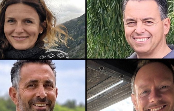 Die Kandidaten für die Beigeordnetenstelle: Katharina Mirhadi und Jörg Repple (oben) sowie Matthias Hirn (unten links) und Sebastian Mannl. Fotos: pv