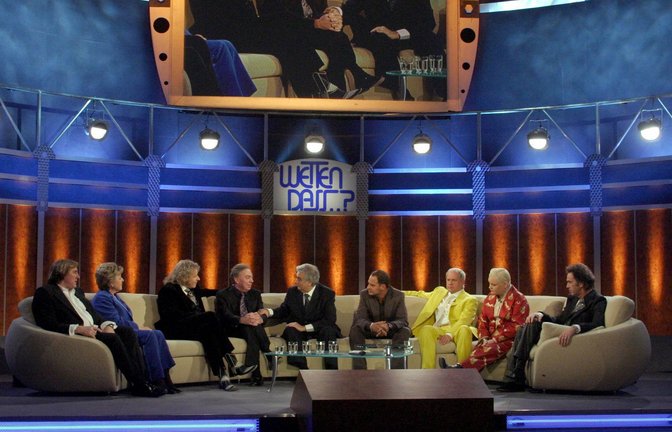 Showmaster Thomas Gottschalk mit prominenten Gästen auf der „Wetten, dass...?“-Couch – made by Rolf Benz. (Archivbild)<span class='image-autor'>Foto: imago stock&people/imago stock&people</span>
