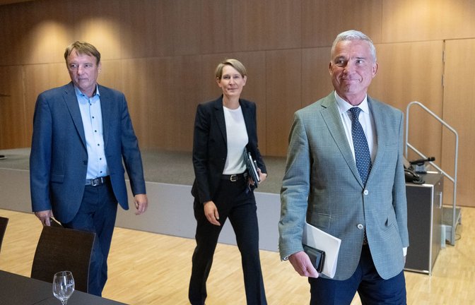 Drei für eine Polizeireform: Jörg Krauss, Stefanie Hinz und Thomas Strobl (v. l.)<span class='image-autor'>Foto: dpa/Marijan Murat</span>