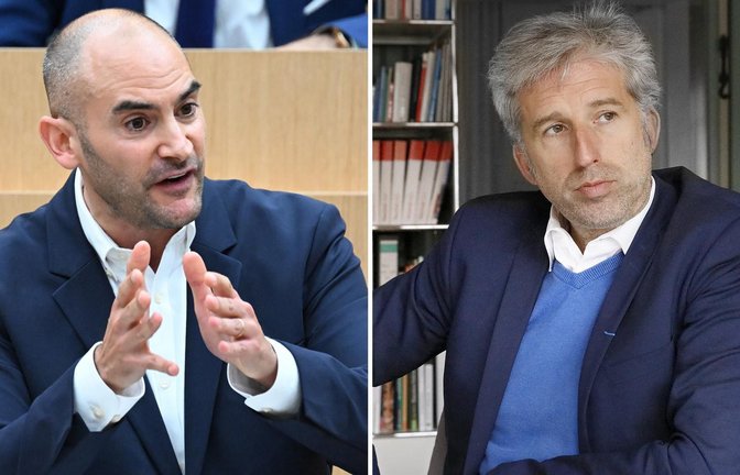 Das Haus von Finanzminister Danyal Bayaz (li., Grüne) hat den Hebesatz-Korridor bei der Grundsteuer B für Tübingen erhöht. OB Boris Palmer (parteilos) sieht einen höheren Wert als aufkommensneutral an.<span class='image-autor'>Foto: dpa/Bernd Weißbrod, Horst Haas</span>