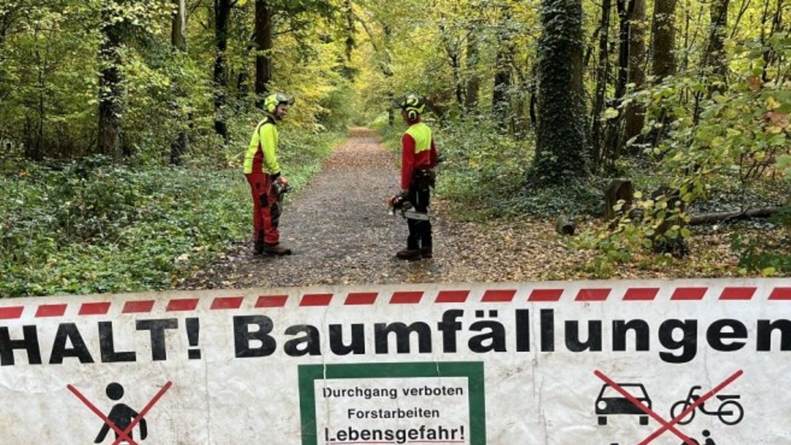 Diese Schilder sollten Spaziergänger im Wald beachten. Foto: Landratsamt Ludwigsburg Diese Schilder sollten Spaziergänger im Wald beachten. Foto: Landratsamt Ludwigsburg