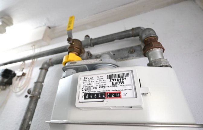 Ein Gaszähler für eine Gasheizung in einem Privathaus. (zu dpa: «Gas wird in Baden-Württemberg deutlich teurer»)<span class='image-autor'>Bernd Weißbrod/dpa</span>