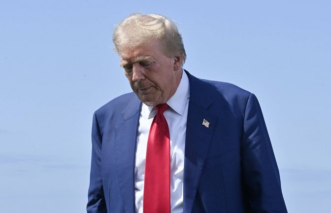 Donald Trump bei einer Pressekonferenz in seinem Golf-Club in dieser Woche vor dem Attentatsversuch.<span class='image-autor'>Foto: imago/UPI Photo/Jim Ruymen</span>