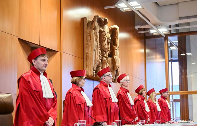 Deutschlands höchste Instanz: das Bundesverfassungsgericht, hier der Zweite Senat.<span class='image-autor'>Foto: dpa/Uli Deck</span>