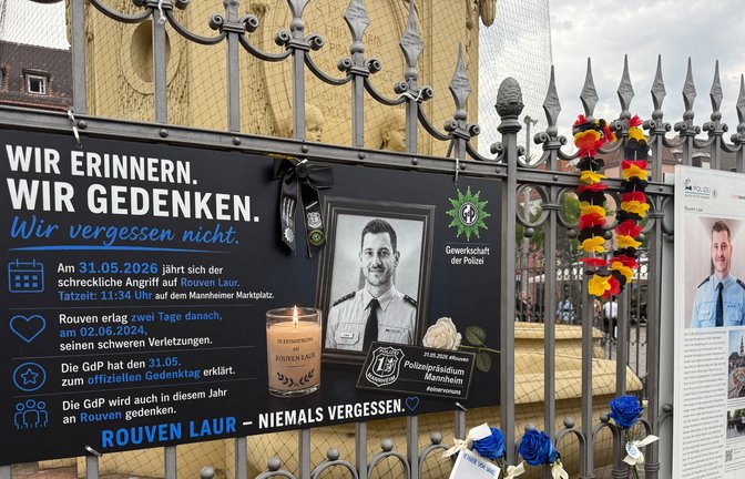 In Mannheim wird an den Tod des Polizisten Rouven Laur erinnert.<span class='image-autor'>Foto: GdP</span>