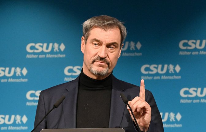 Nicht mit den Grünen, der FDP, der SPD unter Scholz: CSU-Chef Markus Söder gibt den Kurs vor.<span class='image-autor'>Foto: dpa/Felix Hörhager</span>