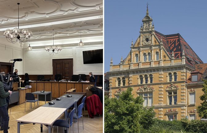 Am Landgericht Tübingen (links) fand der Berufungsprozess gegen einen ehemaligen Therapeuten der Tübinger Psychiatrie statt.<span class='image-autor'>Foto: STZN/Dürr, imago/Schöning</span>