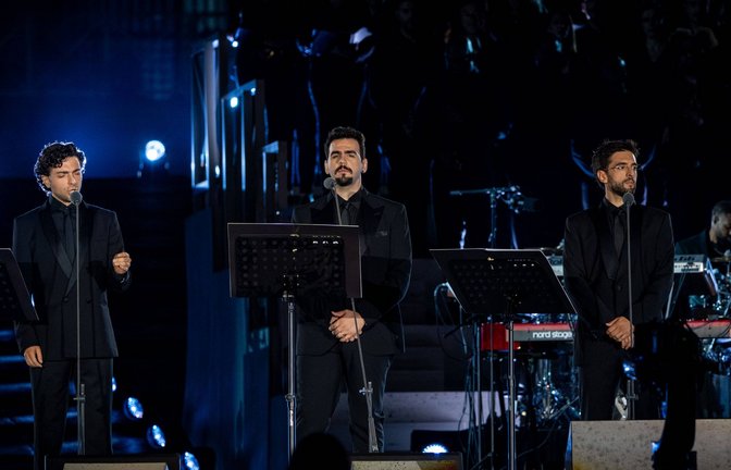 Il Volo  –  hier bei einem Konzert im September im Vatikan –  sind am Samstag in Stuttgart aufgetreten.<span class='image-autor'>Foto: IMAGO/Avalon.red</span>