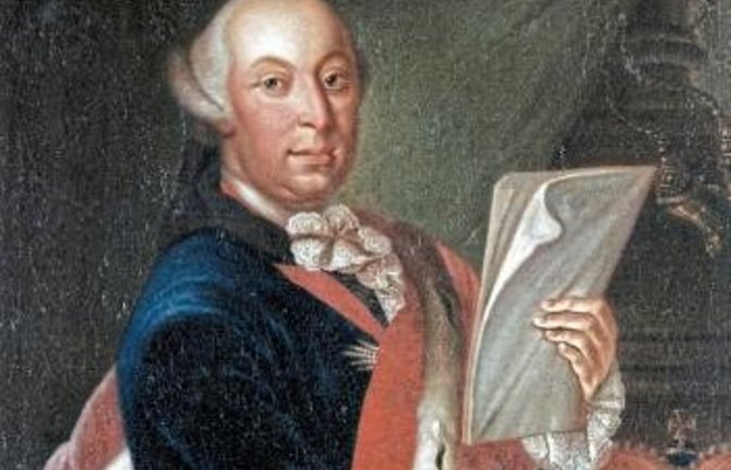 Herzog Carl Eugen ließ sich gern mit einem Schriftstück in der Hand abbilden.  Foto: SSG