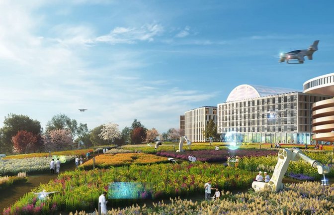 Schöne neue Welt: So illustriert der Innovationspark in Heilbronn sich selbst. Nicht ohne Grund ist die Stadt bei Neugründungen in Baden-Württemberg mit an der Spitze.<span class='image-autor'>Ipai/MVRDV</span>