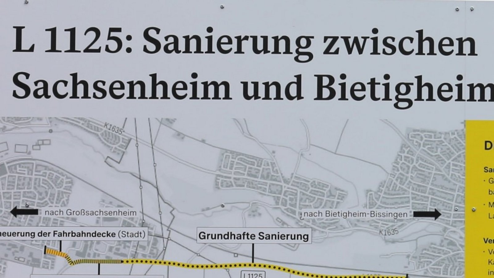 Neben der Umgehungsstraße L 1125 soll auch die Fahrbahn der Ludwigsburger Straße in Sachsenheim im Anschlussbereich erneuert werden – allerdings erst in zwei Wochen.  Foto: Küppers