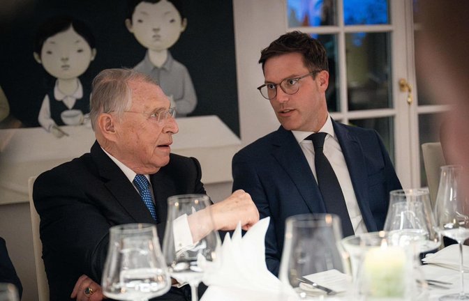 Beim Besuch aus Ungarn: Gastgeber Mangold, Gast Hagel<span class='image-autor'>Foto: Peter Szijjarto/Facebook</span>