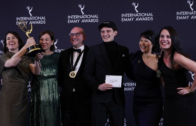 Das Team der Kinderserie „Auf Fritzis Spuren“ bei den Emmy-Awards.<span class='image-autor'>Foto: IMAGO/UPI Photo/IMAGO/John Angelillo</span>