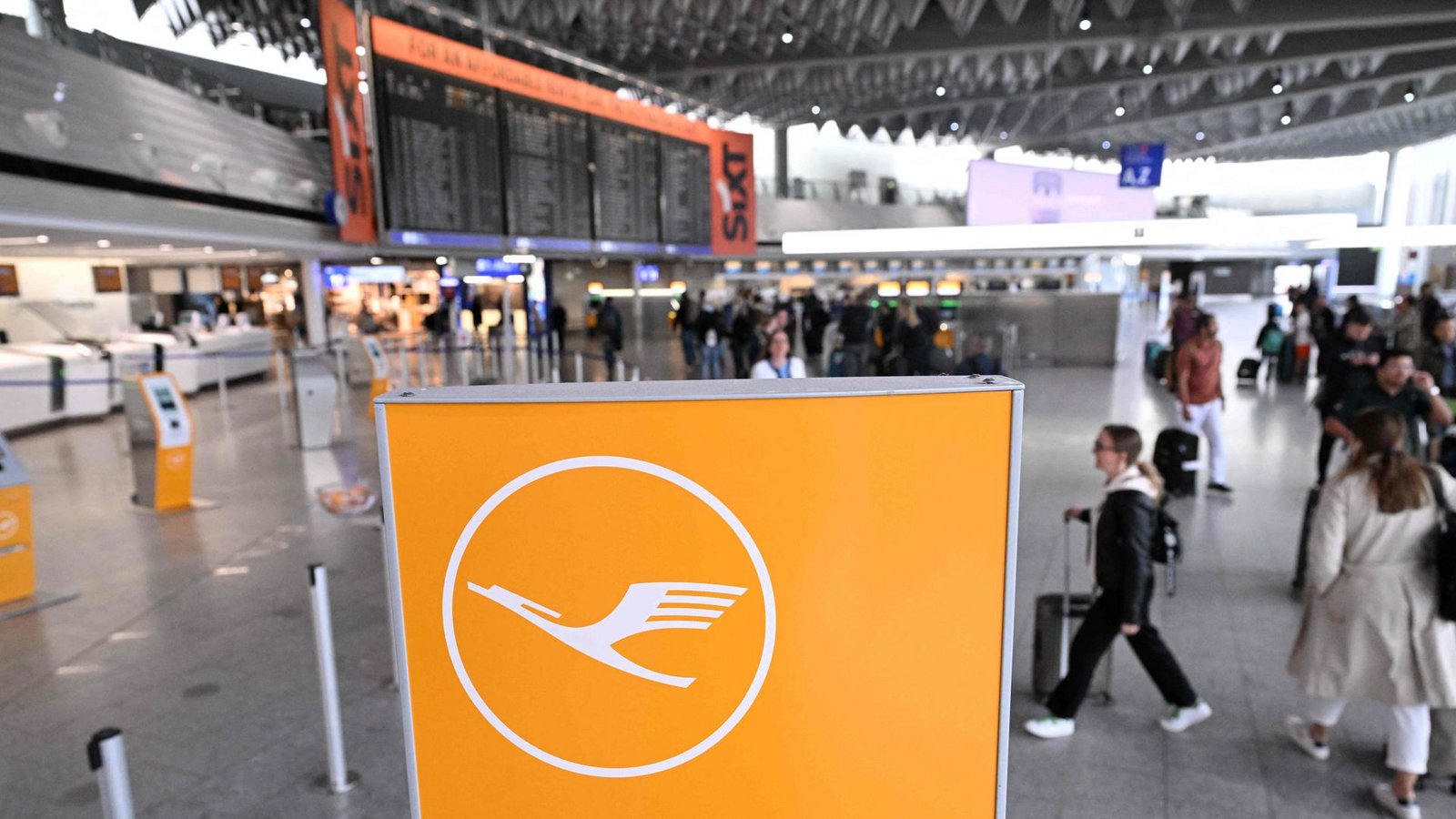 Lufthansa-Abfertigung am Airport.Foto: AFP