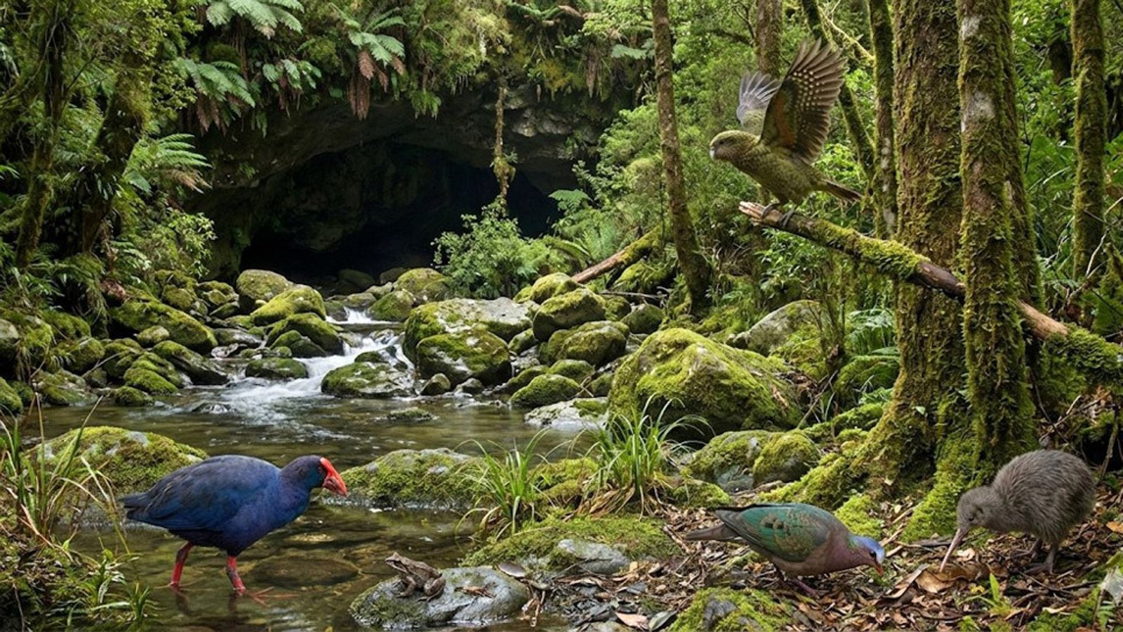 In einer Höhle Neuseelands haben Paläontologen Fossilien einer bislang unerforschten Ära entdeckt – darunter auch frühe Verwandte einiger ikonischer Vogelarten wie Kakapo und Takahe-Ralle.Foto: © Paul Scofield/Canterbury Museum In einer Höhle Neuseelands haben Paläontologen Fossilien einer bislang unerforschten Ära entdeckt – darunter auch frühe Verwandte einiger ikonischer Vogelarten wie Kakapo und Takahe-Ralle.Foto: © Paul Scofield/Canterbury Museum