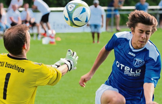 Dominik Bayer (rechts) wird in Aurich mit Moritz Hahl zusammen das neue Sturmduo bilden. Foto: Nachreiner