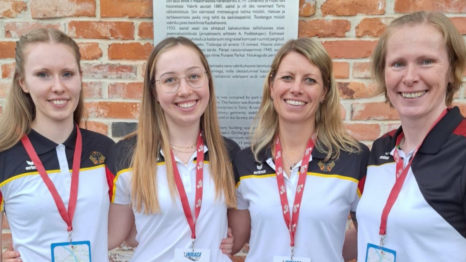 Lorriann Sparmann (von links), Paula Glinder, Liane Abel und Kristin Sparmann haben eine erfolgreiche WM gespielt. Foto: privat